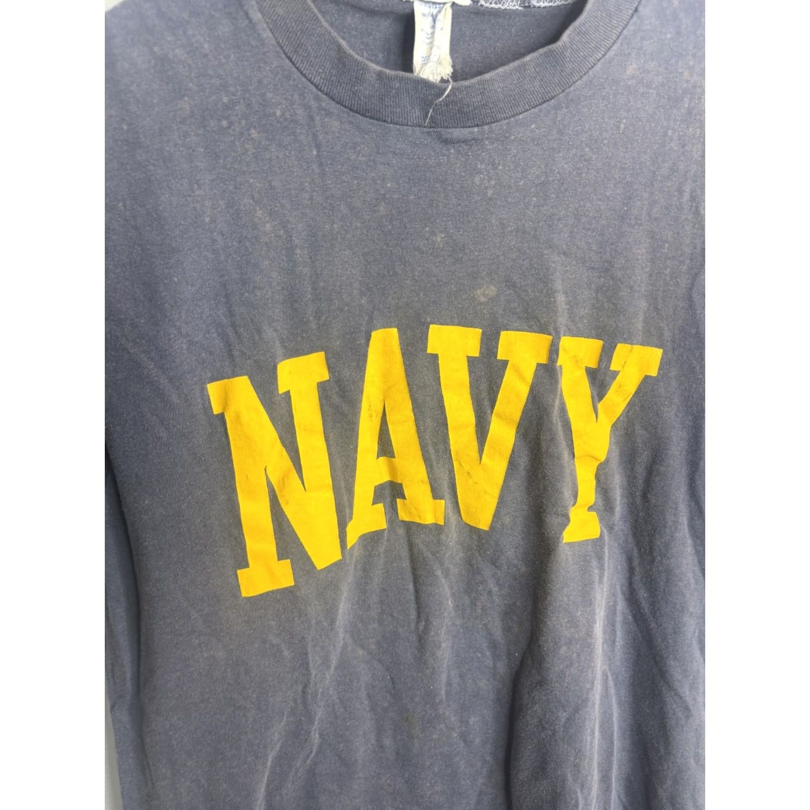 FRED VINTAGE Navy Shirt Mens L Fred Wright USA Military Academy Tee 80s 90s Blue Navy Graphic Print Crew Neck Short Sleeve Cotton Size US L / EU 52-54 / 3 - 2 Thumbnail