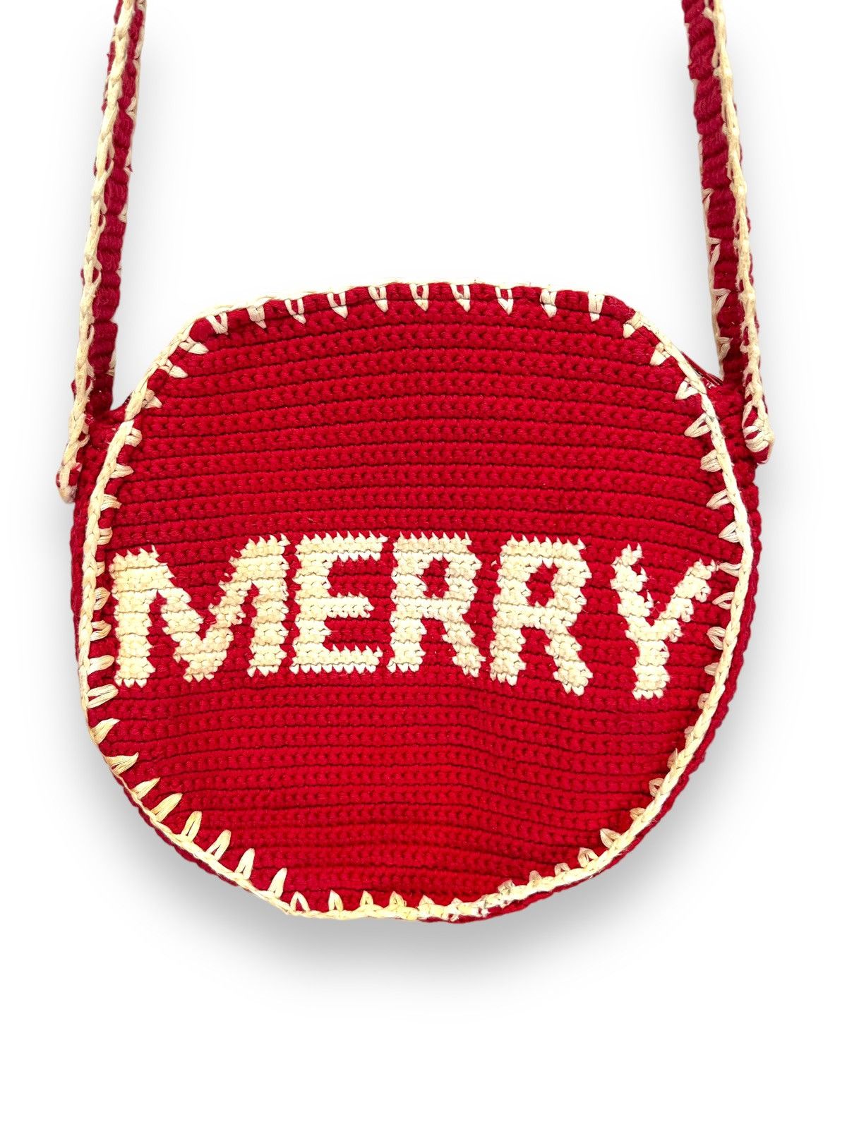 Super Lovers 🔥 MERRY SUPER LOVERS JAPAN Crochet Knitted Round Sling Bag Size ONE SIZE - 8 Thumbnail