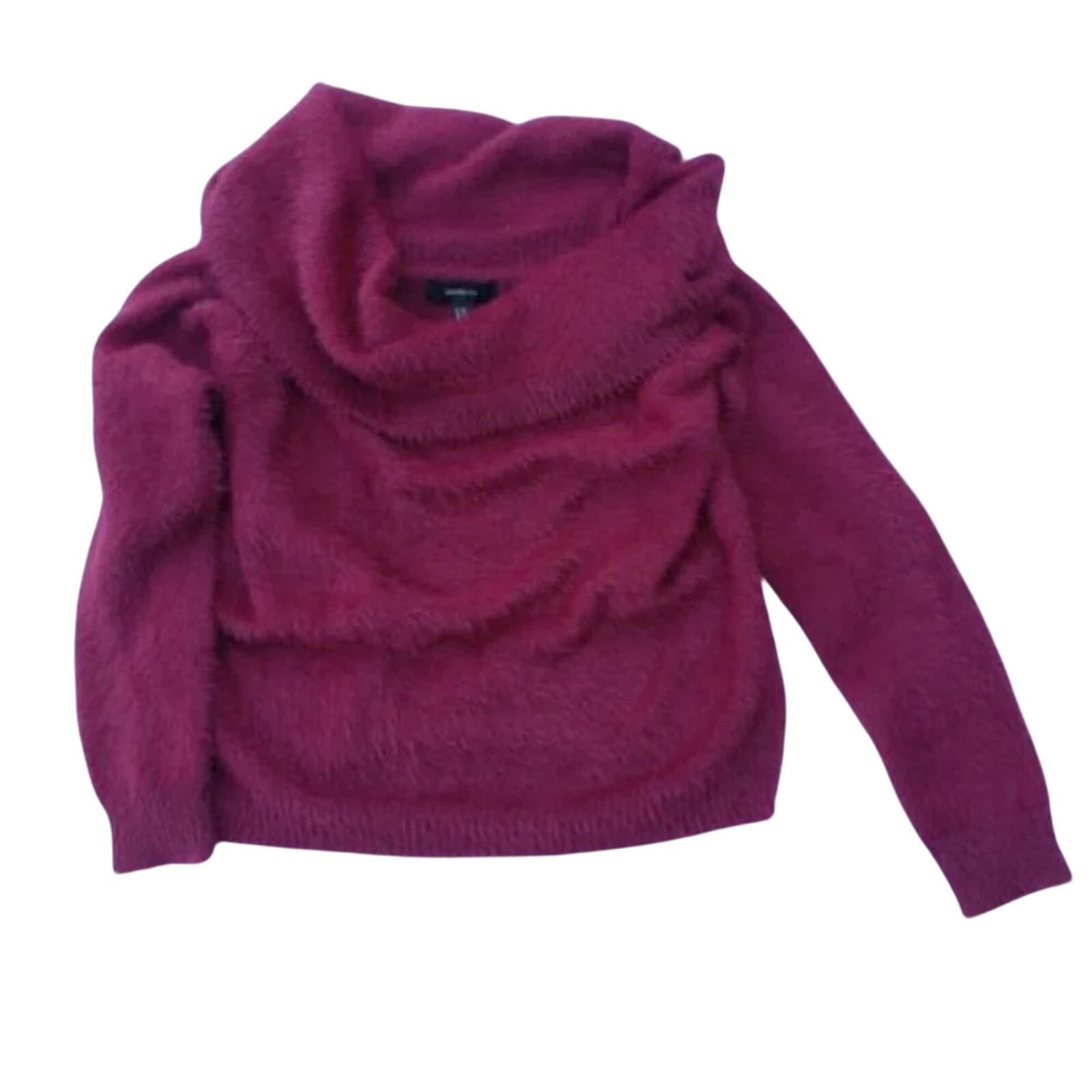 Forever 21 New Forever 21+ Womens 0X Burgundy Fuzzy Cowl Neck Sweater Size XL / US 12-14 / IT 48-50 - 1 Thumbnail