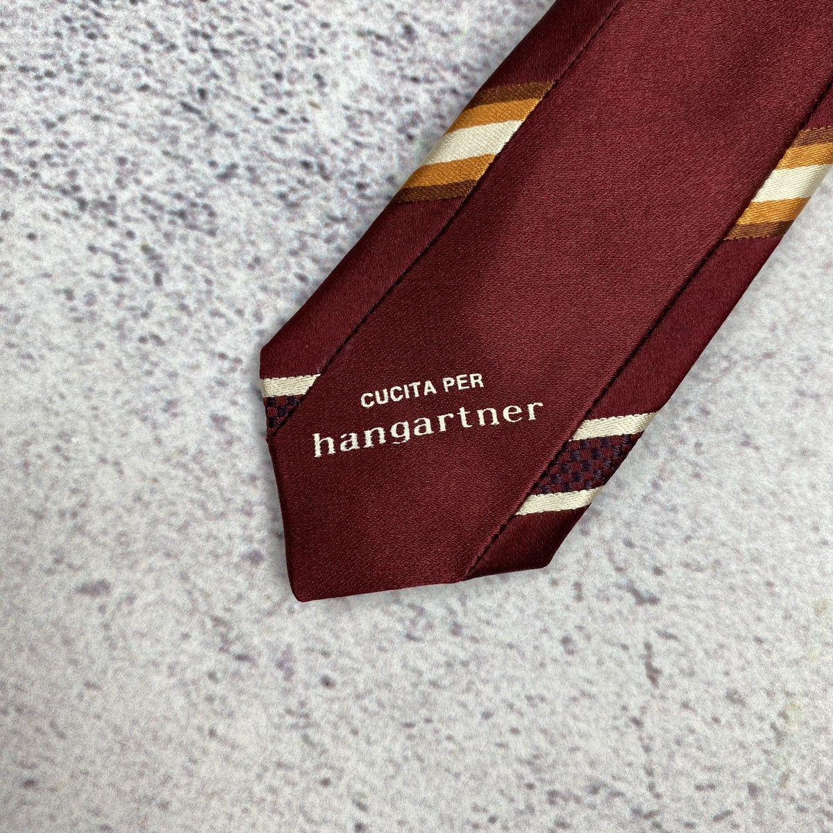 ITALO FERRETTI Men’s Tie Pure Silk Red Striped