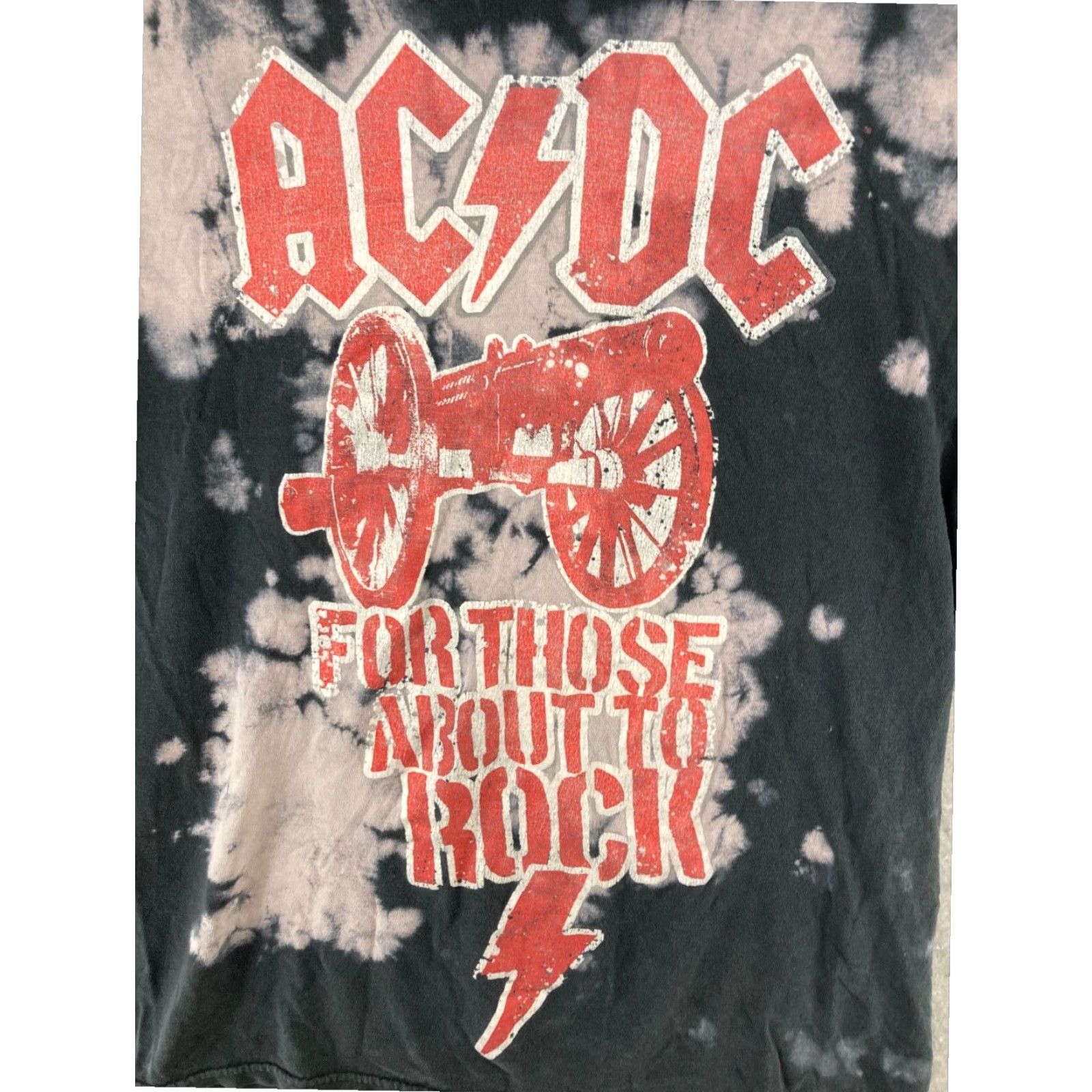 Vintage ACDC Band Mens T Shirt Medium Black Bleach Wash For Those About Rock Size US M / EU 48-50 / 2 - 4 Thumbnail