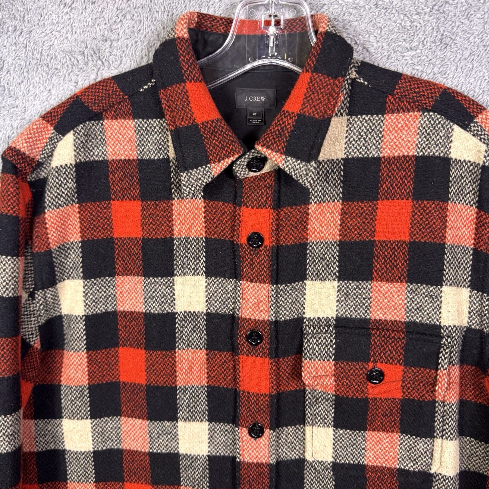 J.Crew J. Crew Shirt Jacket Mens M Wool Buffalo Plaid Mackinaw E3429 Wallace Barnes Red Wool Jacket Men M Plaid Overcoat Size US M / EU 48-50 / 2 - 4 Thumbnail