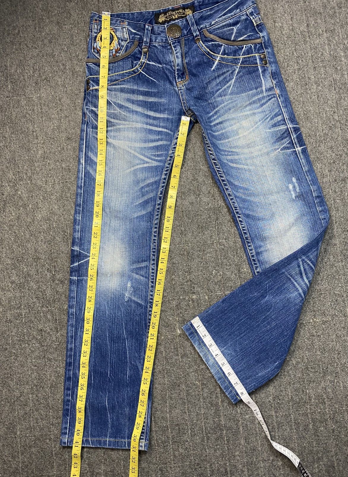 Other Red Pepper Red Label Whisker Denim Jeans Embroidery Logo Size US 32 / EU 48 - 20 Thumbnail