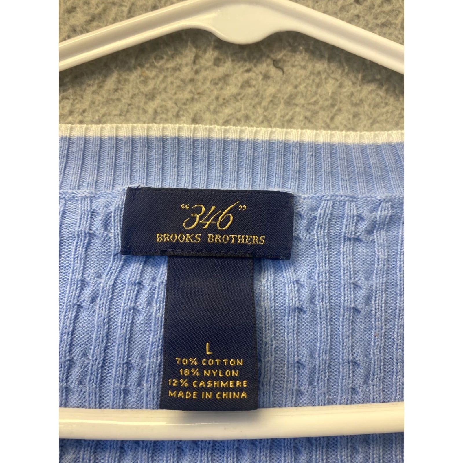 Brooks Brothers Brooks Brothers Women's Sweater Pullover V-Neck Long Sleeve Cashmere Cotton Nylon L Blue Casual Winter Size L / US 10 / IT 46 - 3 Thumbnail