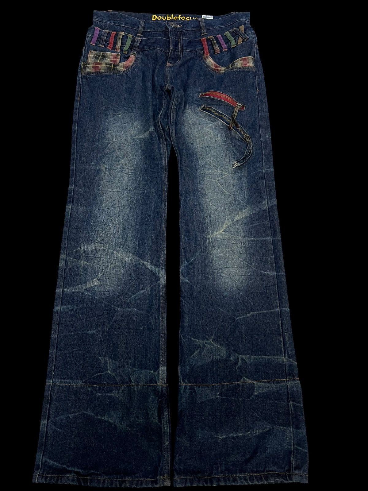 Japanese Brand 💥Double Waist💥Vintage 90’s Style Double Focus Mud Wash Jean Size US 33 - 1 Thumbnail