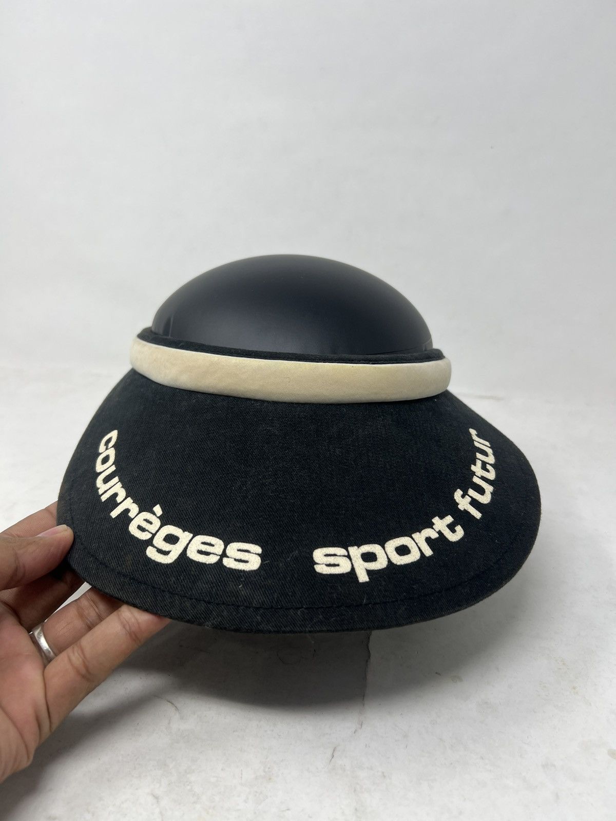 Courreges Vintage Black Courreges "Sports Futur" Visor Sun Hat Size ONE SIZE - 1 Thumbnail