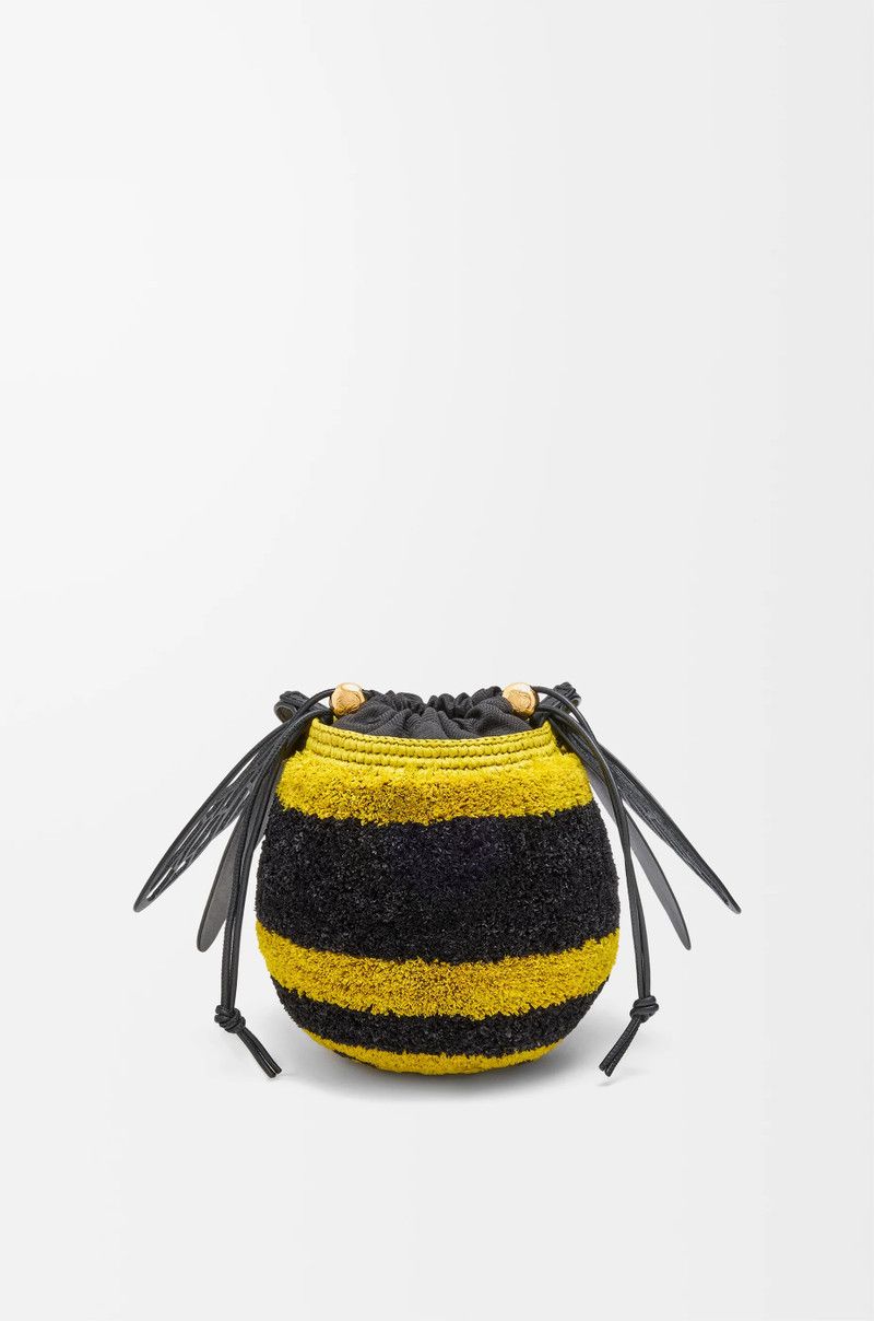 Loewe o1in1g0526 Size: OS / Ibiza Bee Basket Bag in Yellow/Black Size ONE SIZE - 1 Thumbnail