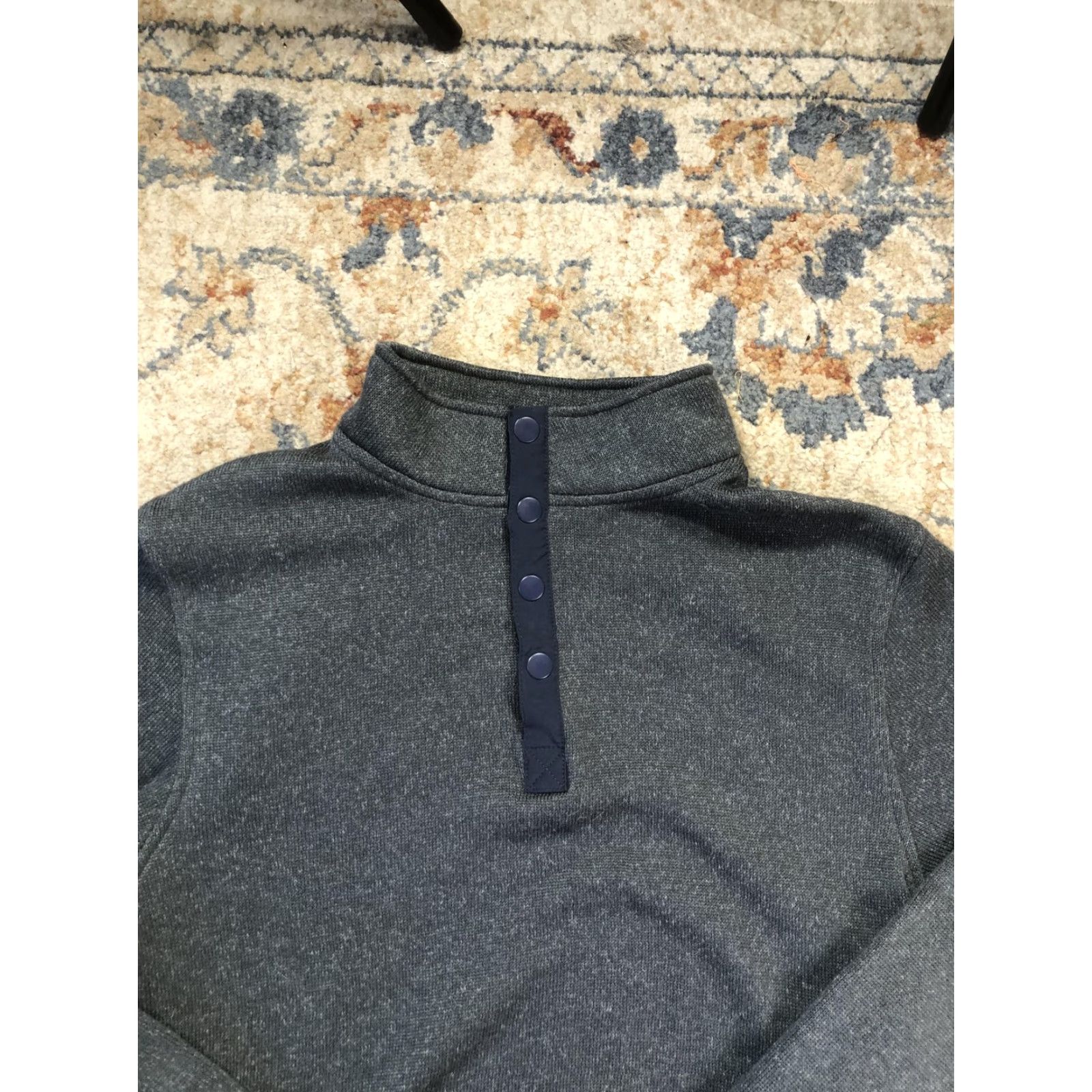 Vintage Swannies Sweater Mens L Gray Snap Mock Neck Thermal Knit Pullover Golf Size US L / EU 52-54 / 3 - 2 Thumbnail