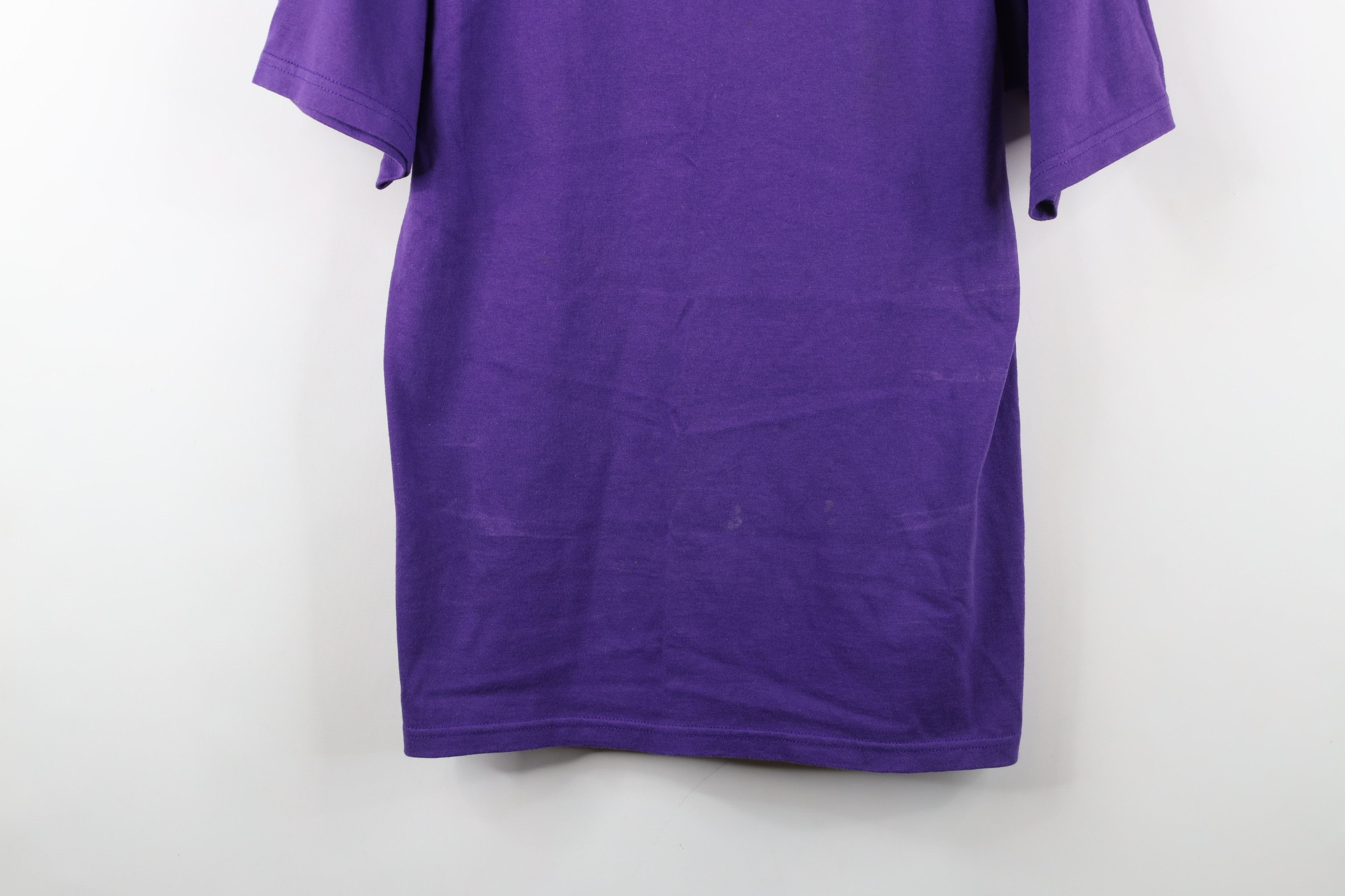 Vintage Vintage 90s Streetwear Blank T-Shirt Purple Cotton USA Size US S / EU 44-46 / 1 - 3 Thumbnail