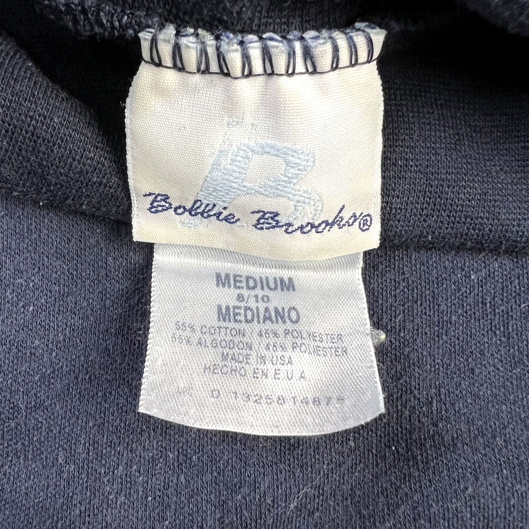 Vintage VINTAGE Bobbie Brooks Turtleneck Shirt Womens M Navy Blue 90s Wool? Cotton Polyester? (Note: Original has cotton, polyester) Size M / US 6-8 / IT 42-44 - 2 Thumbnail
