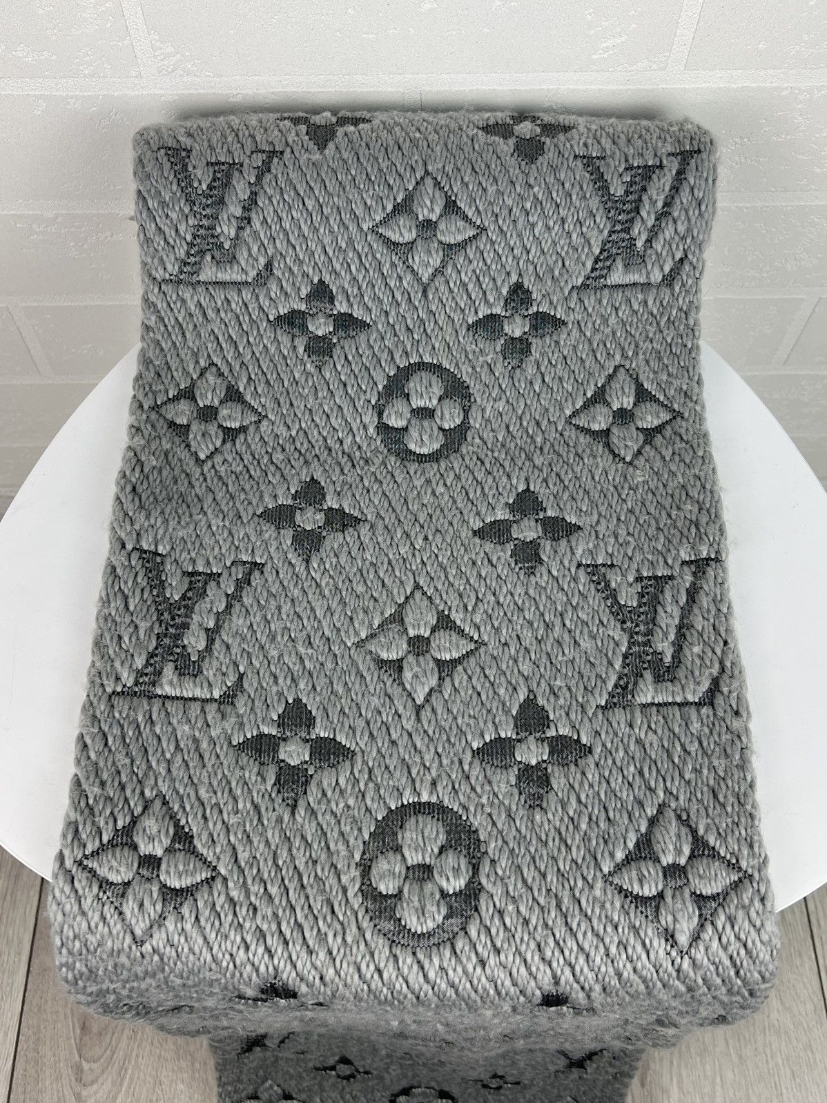 Louis Vuitton LOUIS VUITTON Scarf Echarpe LV Logomania Monogram Wool Silk Size ONE SIZE - 12 Thumbnail
