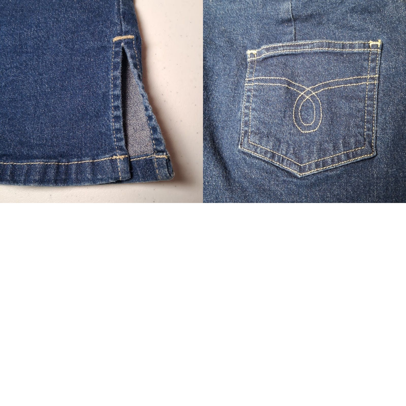 Vintage VINTAGE Carolina Blues Skirt Denim Waist 30" Knee Length Zip Back Western Ranchwear Cowgirl Size 34" / US 12 / IT 48 - 8 Thumbnail