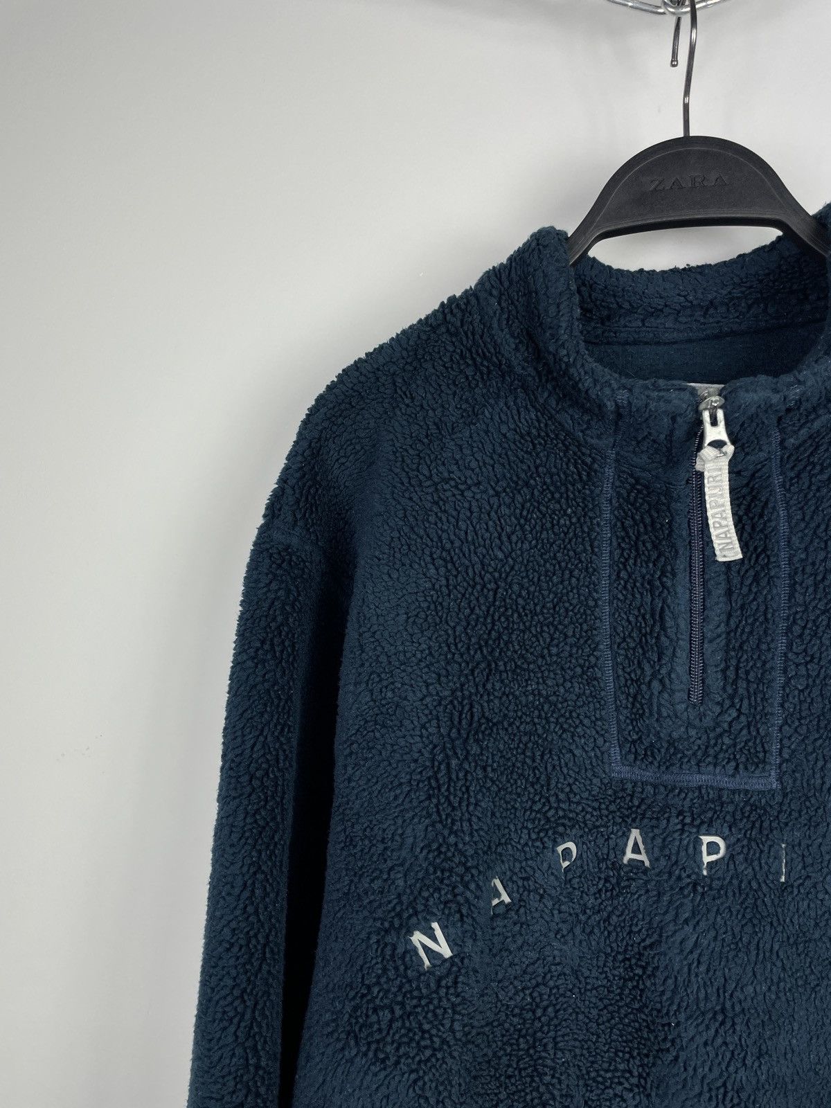 Napapijri Napapijri Fleece Sherpa Jacket 1/4 Zip Pullover Big Logo Size US L / EU 52-54 / 3 - 2 Thumbnail