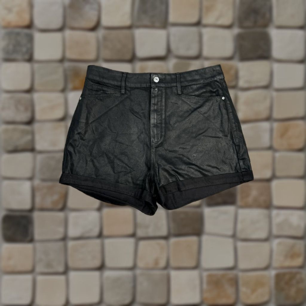 Paige Paige Shorts Womens 30 Black Denim Logo Cotton Stretch High Rise Cuffed Hem Size 30" / US 8 / IT 44 - 1 Thumbnail