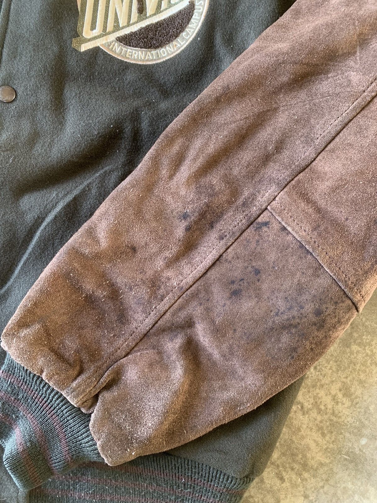 Vintage University Shop suede leather sleeve varsity rare Size US XL / EU 56 / 4 - 6 Thumbnail