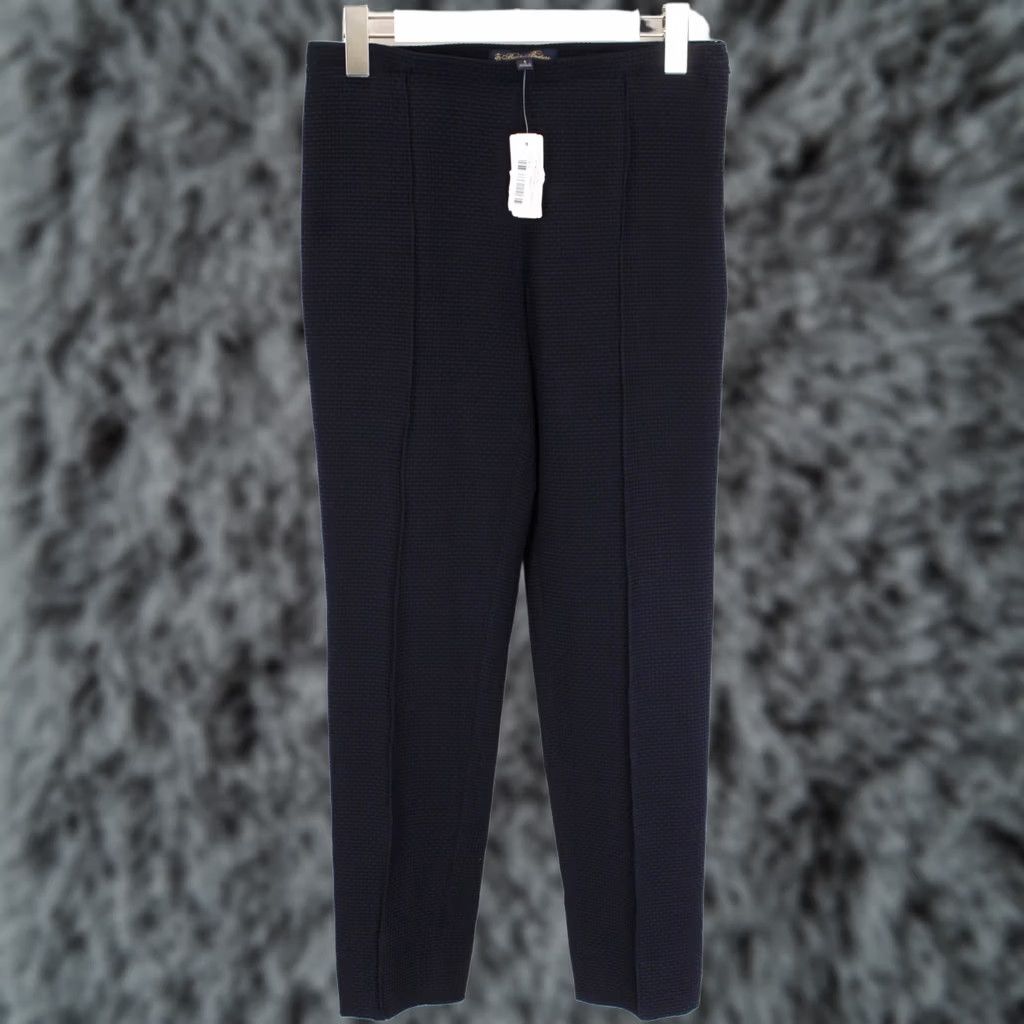 Brooks Brothers Brooks Brothers Trousers Women's UK 10 Slim Fit Textured Dark Blue Slim Blue Casual Everyday Mens Women Girls Boys Size 32" / US 10 / IT 46 - 1 Thumbnail