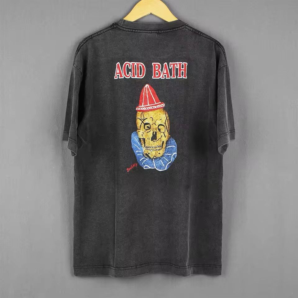 Japanese Brand × Vintage Acid Bath Clown Graphic Printed Cotton Washed Tshirt Size US XL / EU 56 / 4 - 2 Thumbnail