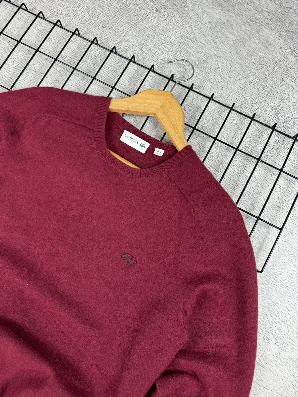 Lacoste × Vintage Lacoste Sweater Mens Red Size S(6) 100% Cashmere Knit Crew N Size US S / EU 44-46 / 1 - 4 Thumbnail