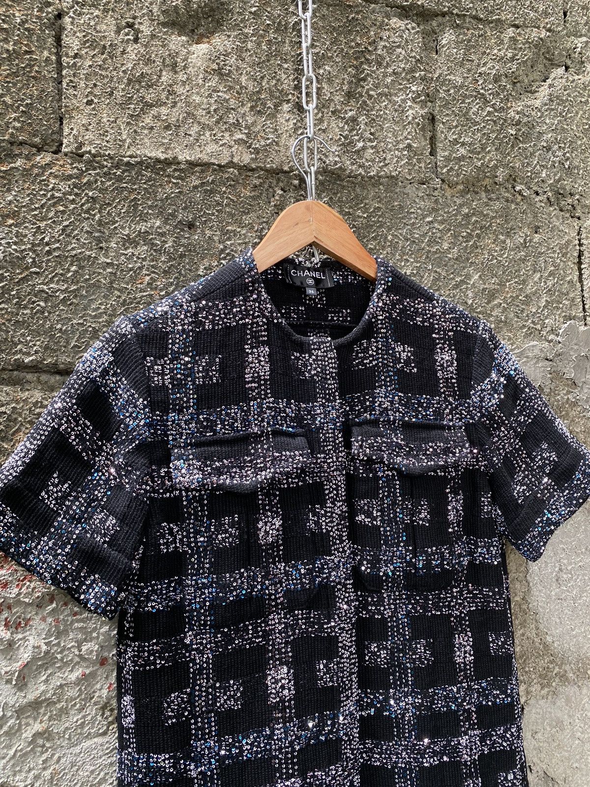 Chanel FW17 Runway Black Sequined Top Size XXS / US 00 / IT 34 - 4 Thumbnail