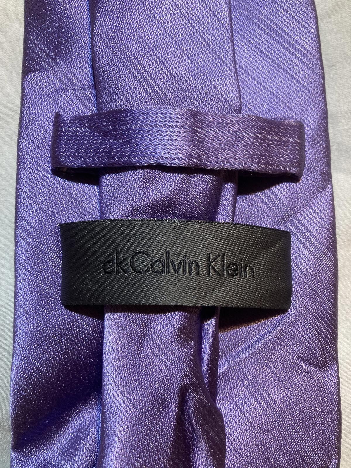 Calvin Klein Calvin Klein Purple Stripes 100% Silk Tie Size ONE SIZE - 3 Thumbnail