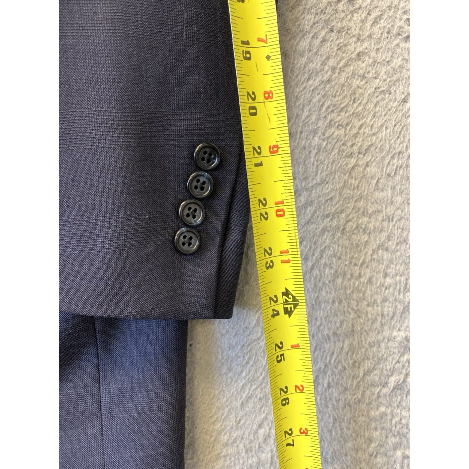 Vintage VINTAGE Tom James Navy Wool Suit Slim 2Btn Executive Collection 40R/35x32 Men’s Suit Size 34R - 5 Thumbnail
