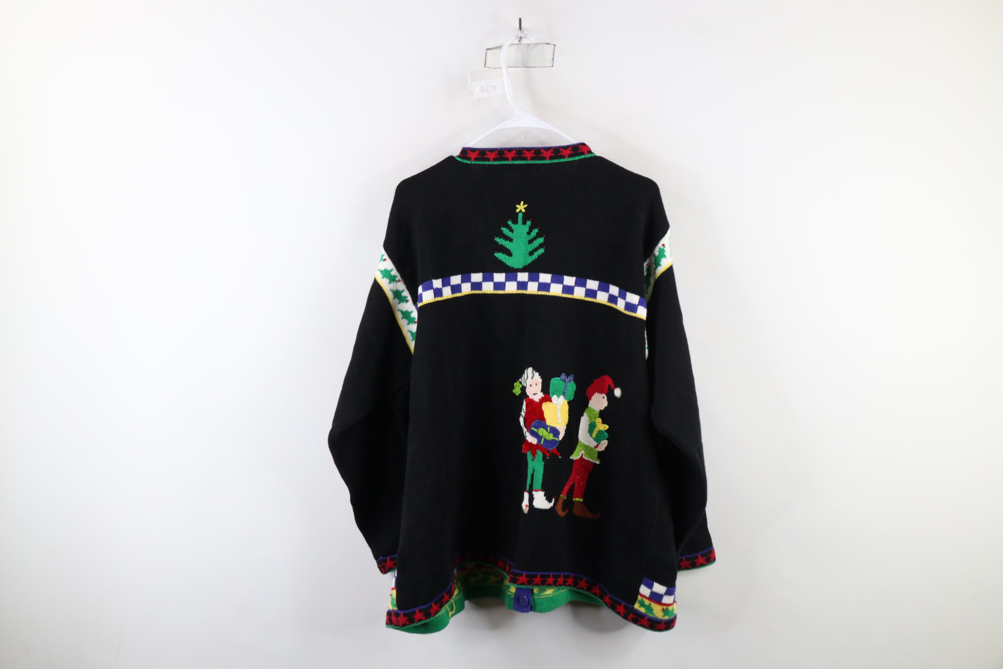 Vintage Vintage 90s Streetwear Elf All Over Print Cardigan Sweater Size 3XL / US 20-22 - 12 Thumbnail