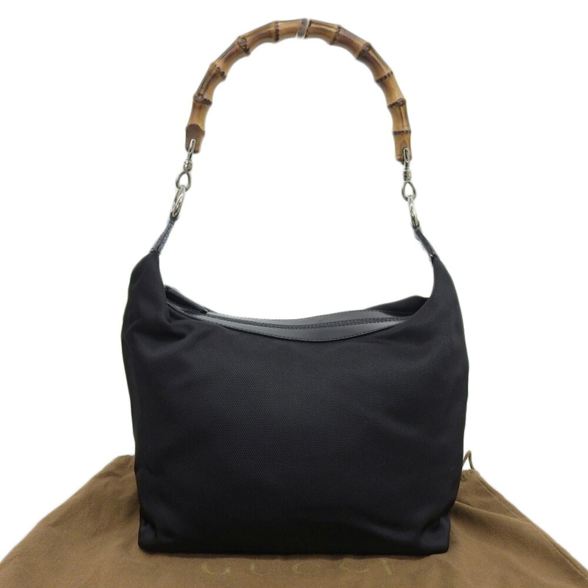 Gucci Gucci Bamboo Handbag 000 1956 0531 Canvas x Black Size ONE SIZE - 1 Thumbnail