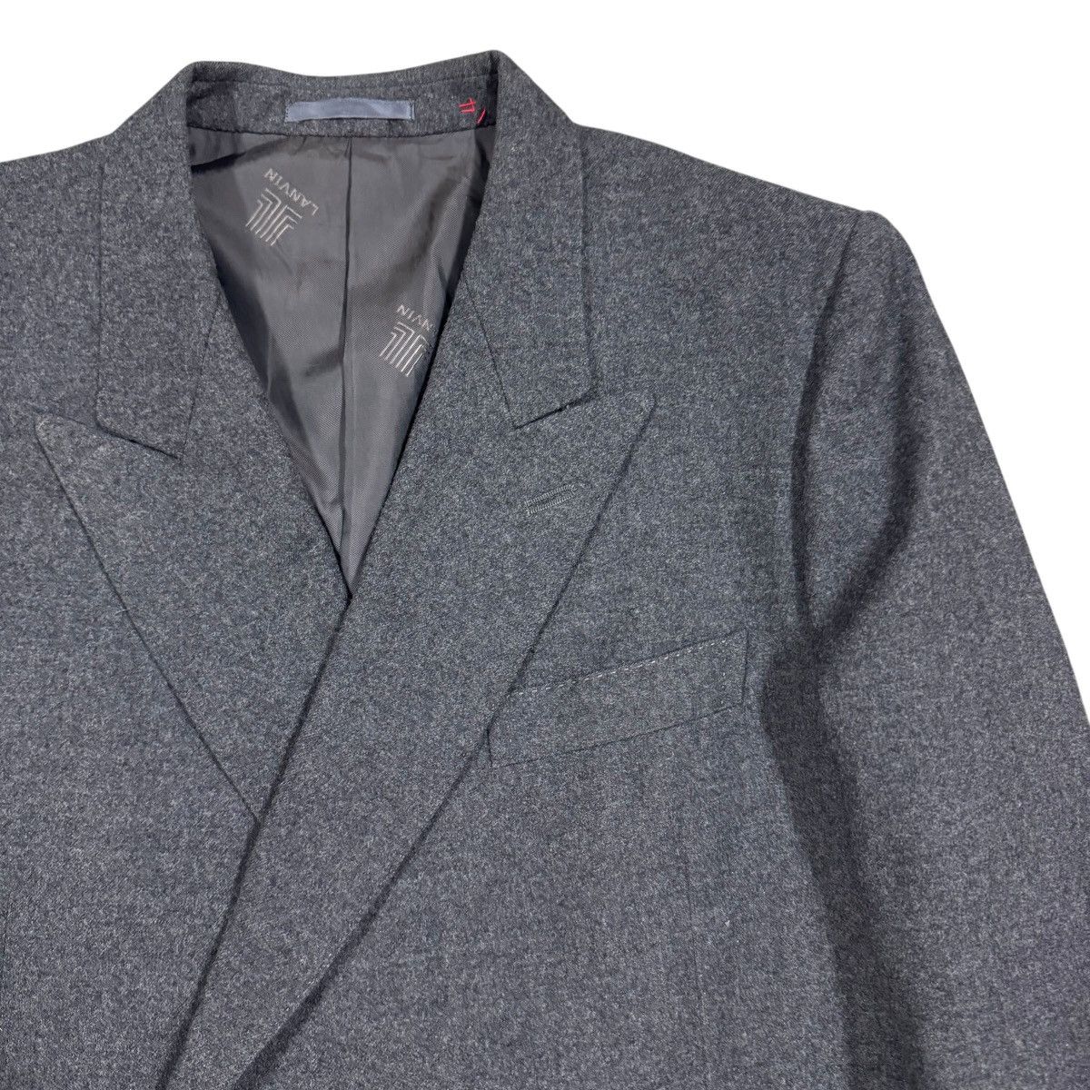 Lanvin Vtg🔥Lanvin Paris Gray Double Breasted Lana Wool Jacket Size 36R - 9 Thumbnail