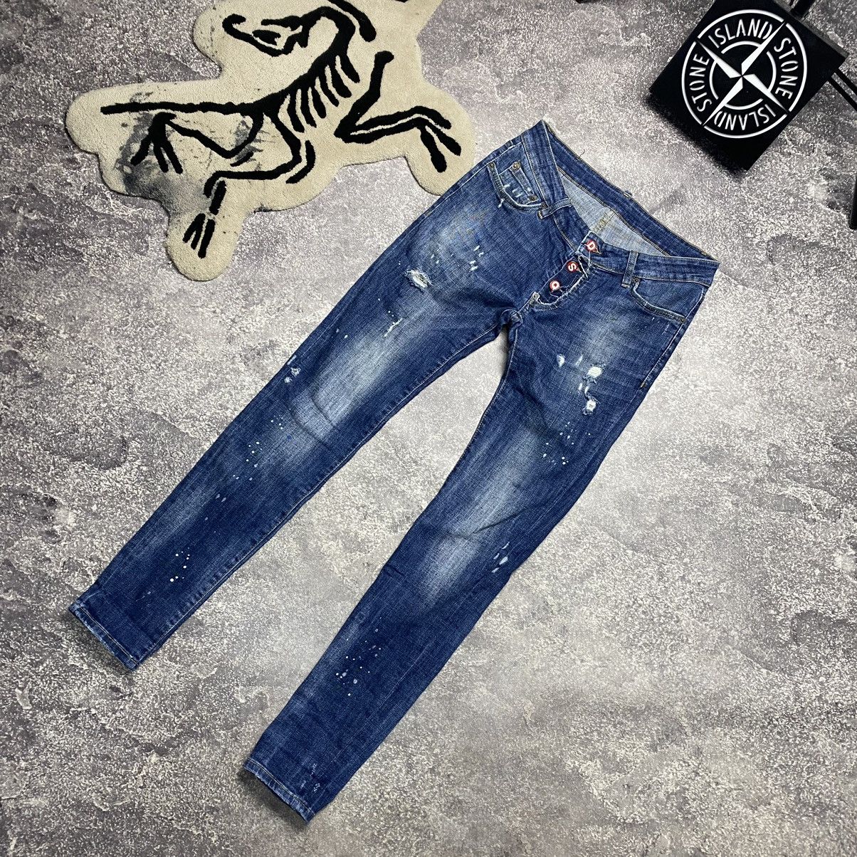Dsquared2 Luxury Dsquared2 Hype y2k blue denim destressed style jeans Size US 30 / EU 46 - 1 Thumbnail