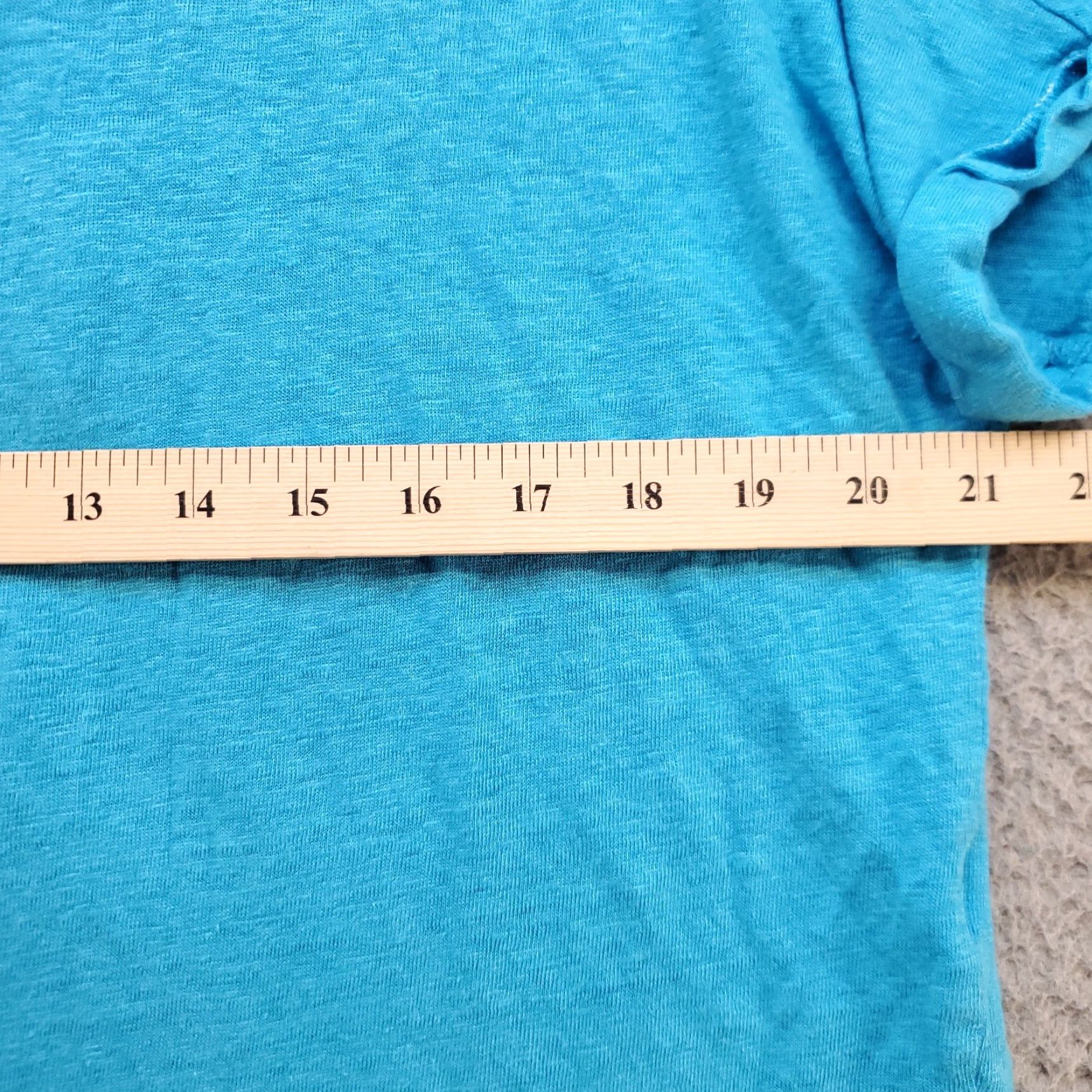 Vintage Chicos Blouse Shirt Womens M Blue Linen Button Up Short Sleeve Collared Pleated Back Casual Size M / US 6-8 / IT 42-44 - 3 Thumbnail