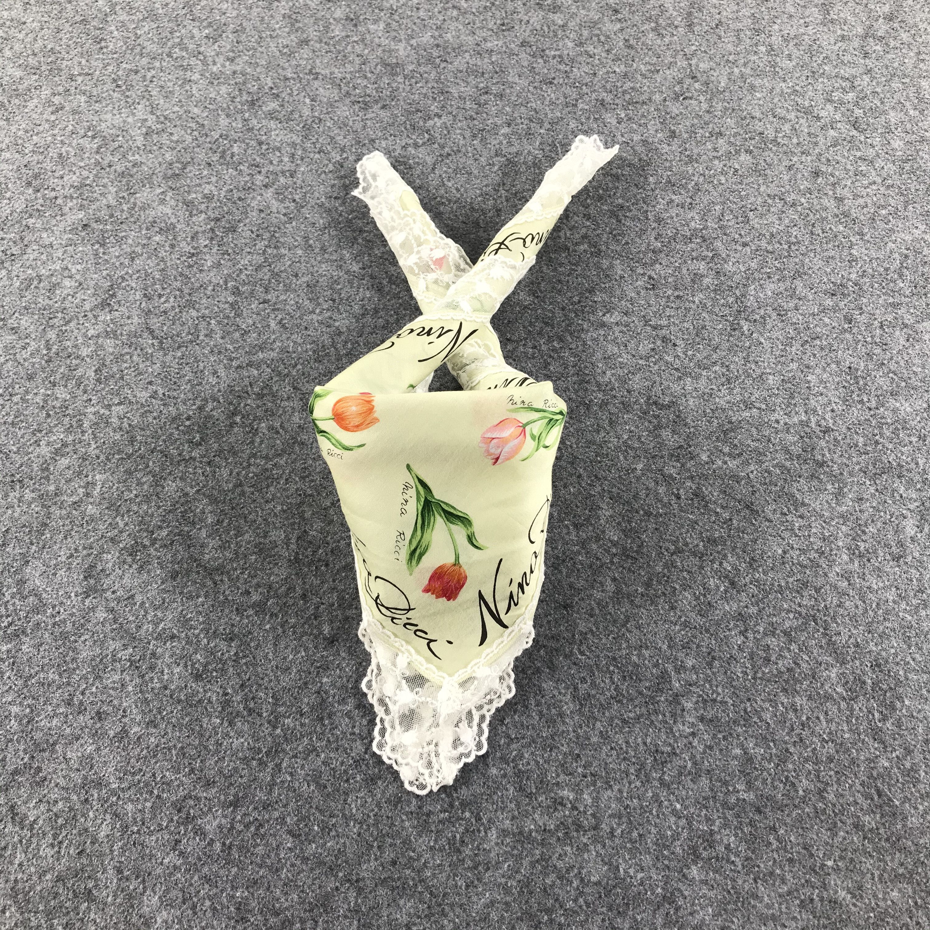Nina Ricci Nina Ricci Floral Handkerchief Neckerchief Bandana H387 Size ONE SIZE - 2 Thumbnail