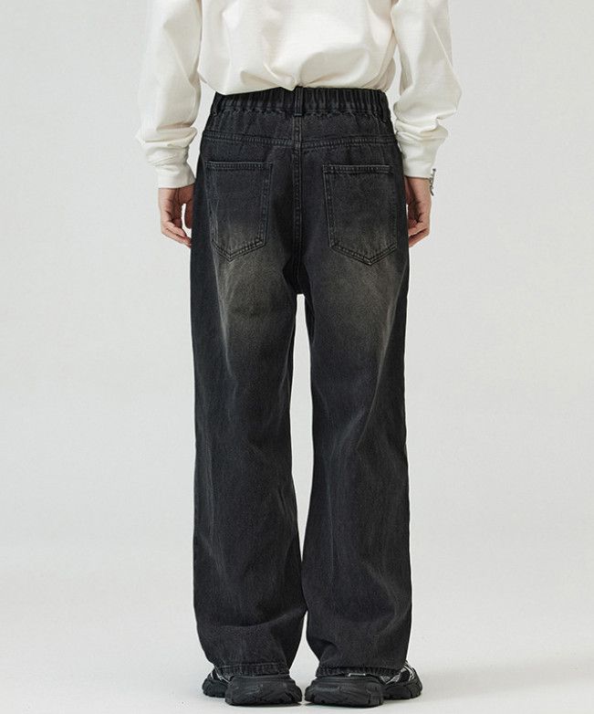Japanese Brand Men's retro baggy wide-leg straight jeans Size US 34 / EU 50 - 4 Thumbnail