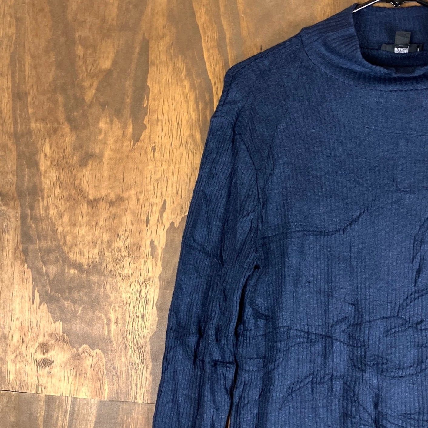 J.Crew J.CREW Womens Sweater Blue Ribbed Mock Neck Button Shoulder Stretch Large Size L / US 10 / IT 46 - 4 Thumbnail