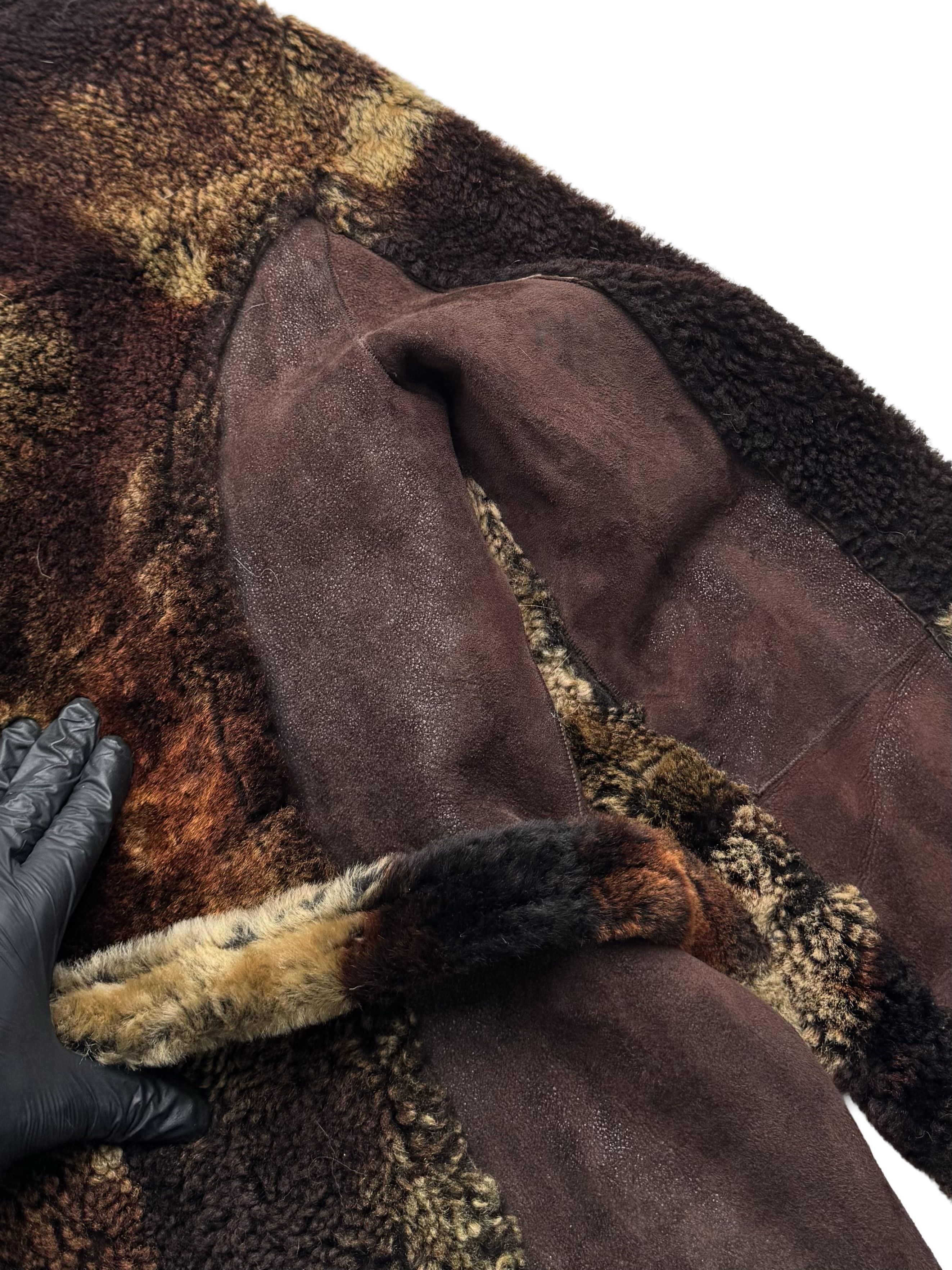 Vintage Vintage Real Sheepskin Hooded Coat Size L / US 10 / IT 46 - 23 Thumbnail