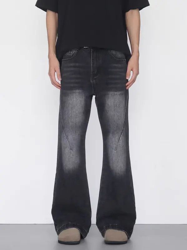 Japanese Brand Kasuga x Egawa Washed street Y2K baggy micro flare jeans Size US 34 / EU 50 - 1 Thumbnail