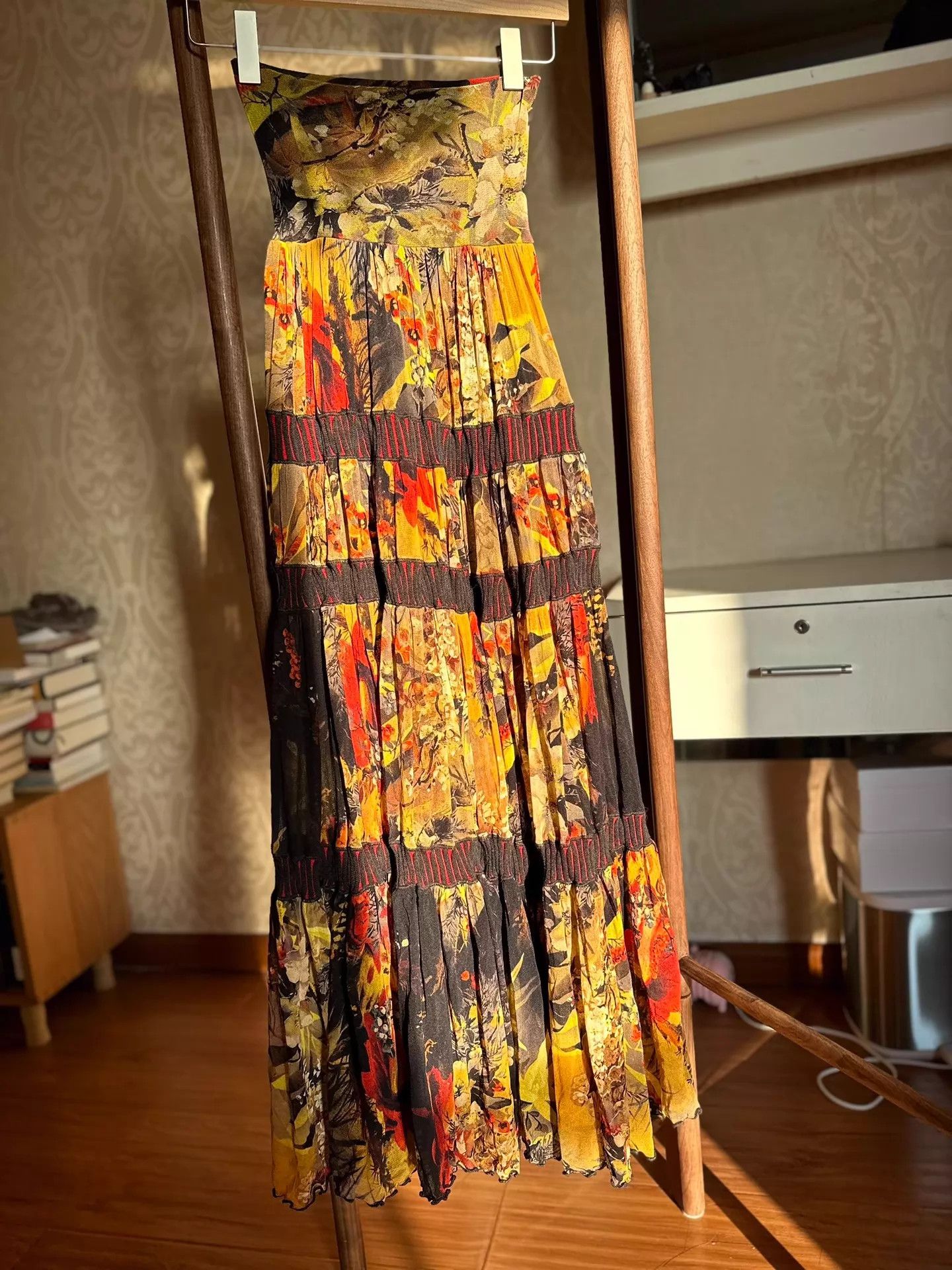 Jean Paul Gaultier JPG Strapless Long Harvest Fruit & Flower Print Dress S Size S / US 4 / IT 40 - 4 Thumbnail