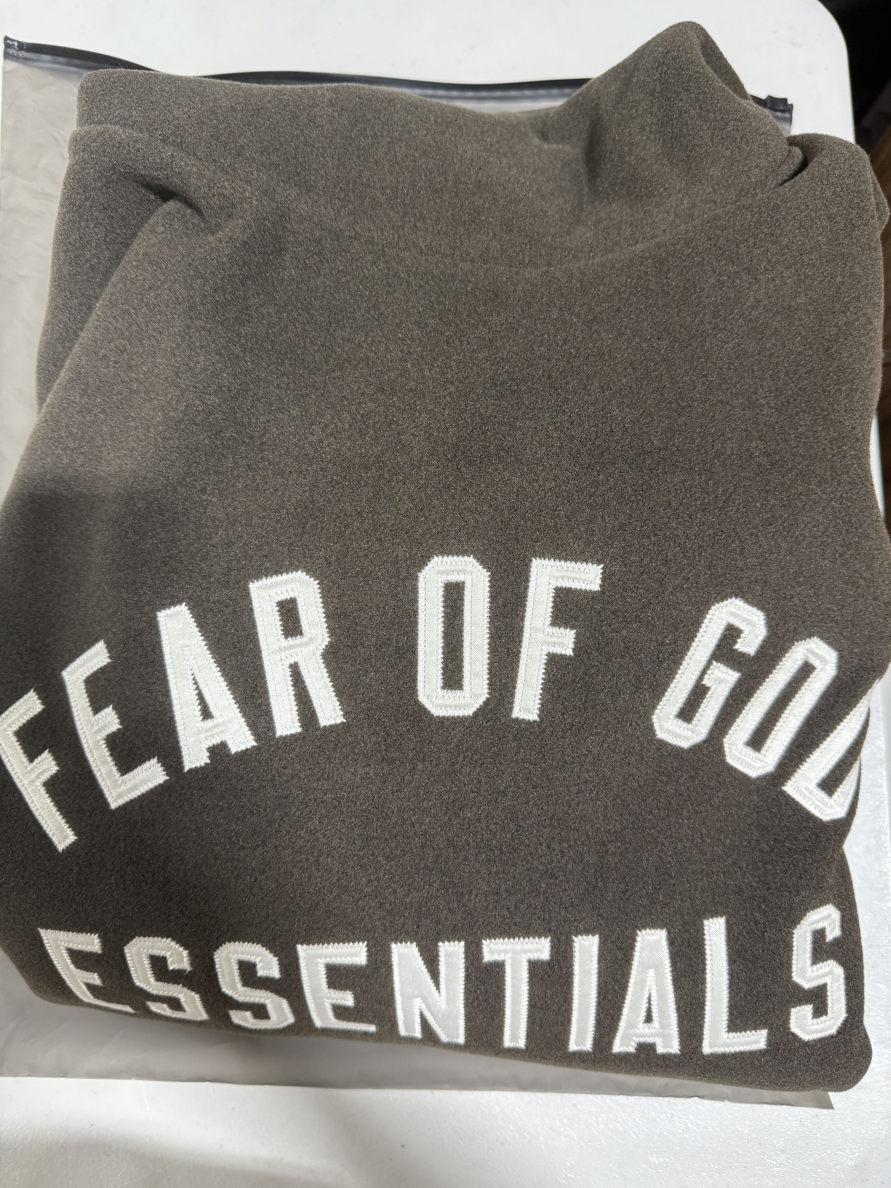 Fear of God Essentials Brushed Hoodie Brown L