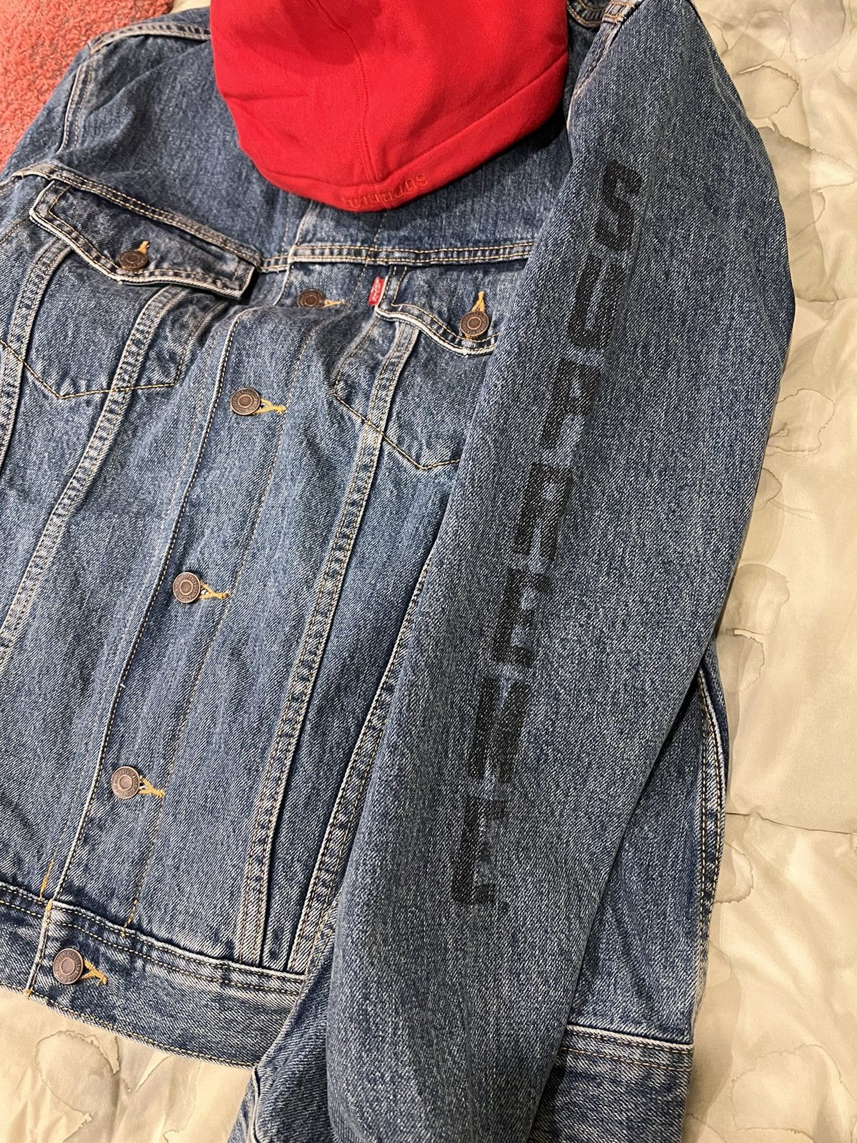 Levi's × Supreme Supreme Levi's Fleece Hooded Trucker Jacket Blue Size US XL / EU 56 / 4 - 7 Thumbnail