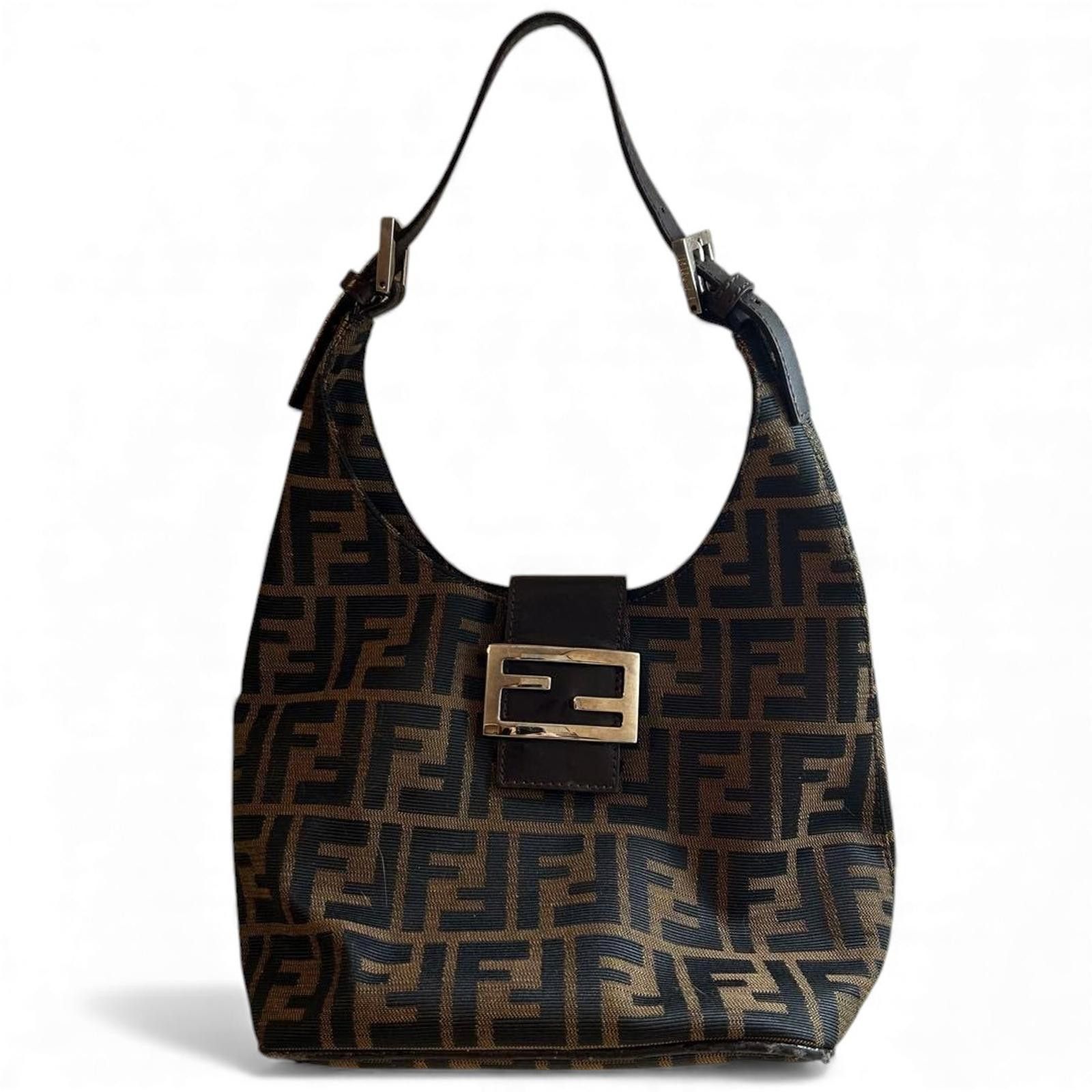 Fendi Fendi - Vintage FF Canvas Hobo Bag Size ONE SIZE - 2 Thumbnail