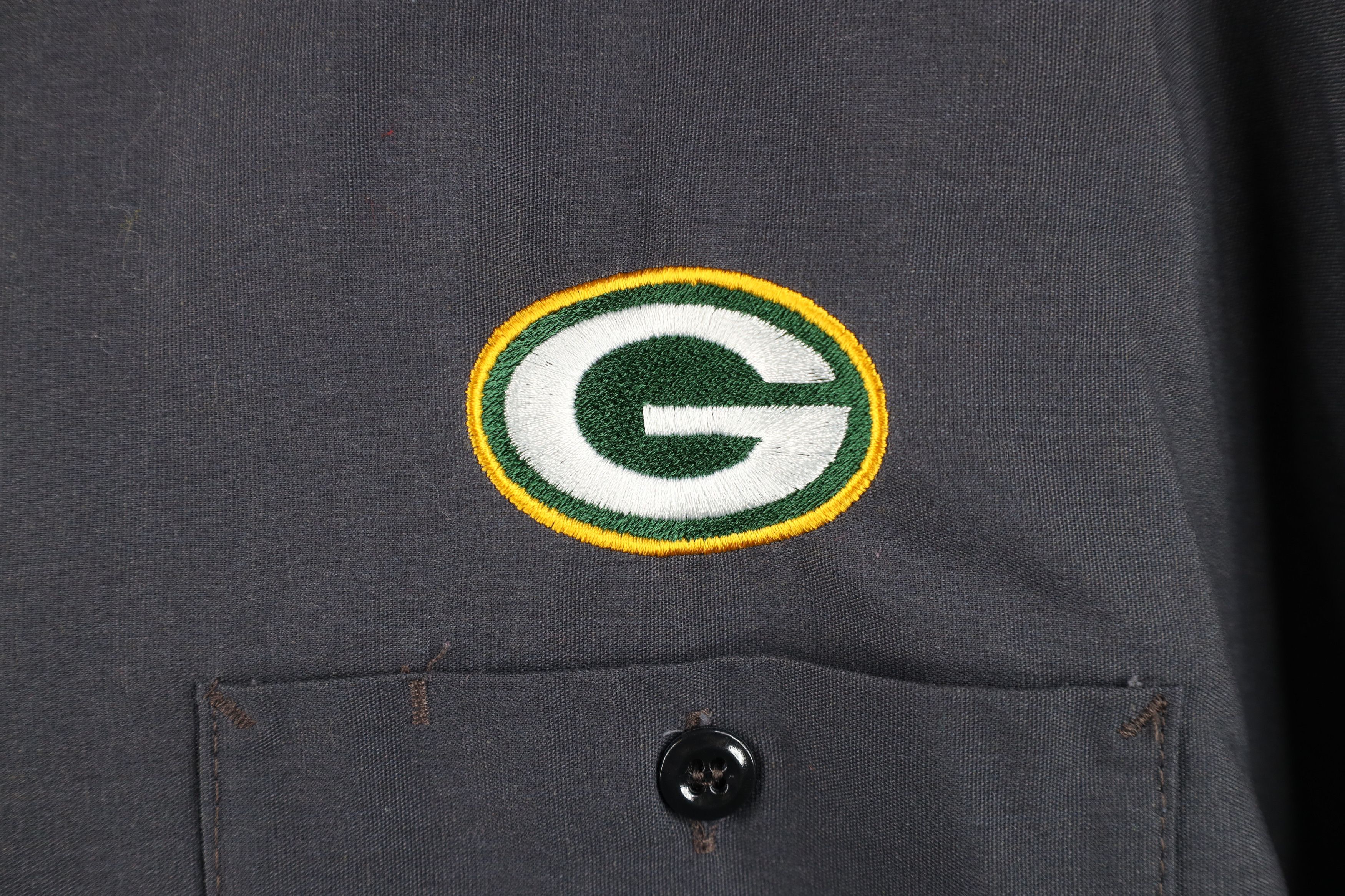 Vintage Vintage 90s Packers Football Mechanic Button Shirt Gray Size US XXL / EU 58 / 5 - 4 Thumbnail