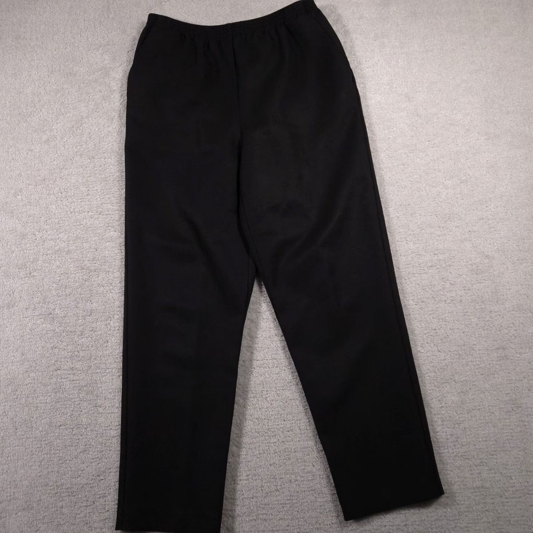 Vintage Alfred Dunner Pants Women's 12 Black Stretch Pull On Straight High-rise Casual Workwear Modern Business Women's Pants Size 34" / US 12 / IT 48 - 2 Thumbnail