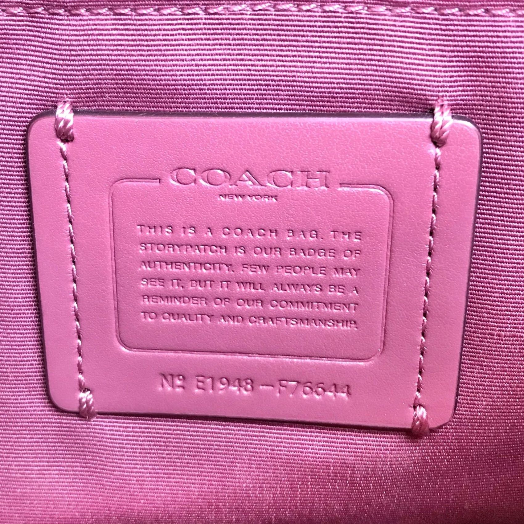 Coach Coach Mia Ostrich Embossed Leather Zip Crossbody Shoulder Bag Womens Medium Pink with Dust Bag Size ONE SIZE - 4 Thumbnail