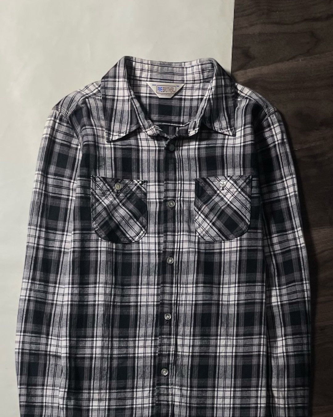 FiveBrother FLANNEL SHIRT DOUBLE POCKET FIVE BROTHER SIZE fit S Size US S / EU 44-46 / 1 - 2 Thumbnail