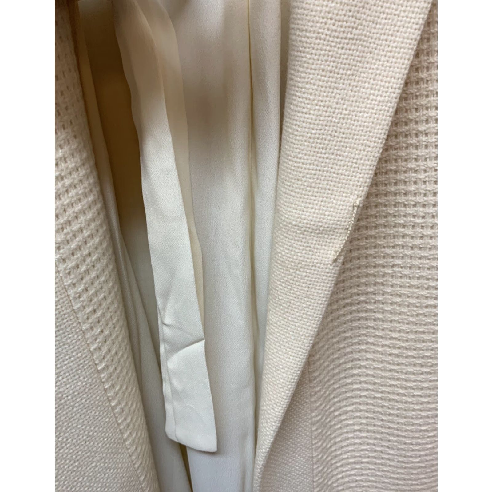 Vintage VINTAGE Coat Ladies Waffle Knit Long Fully Lined Ivory M/L Women's Medium Size M / US 6-8 / IT 42-44 - 3 Thumbnail