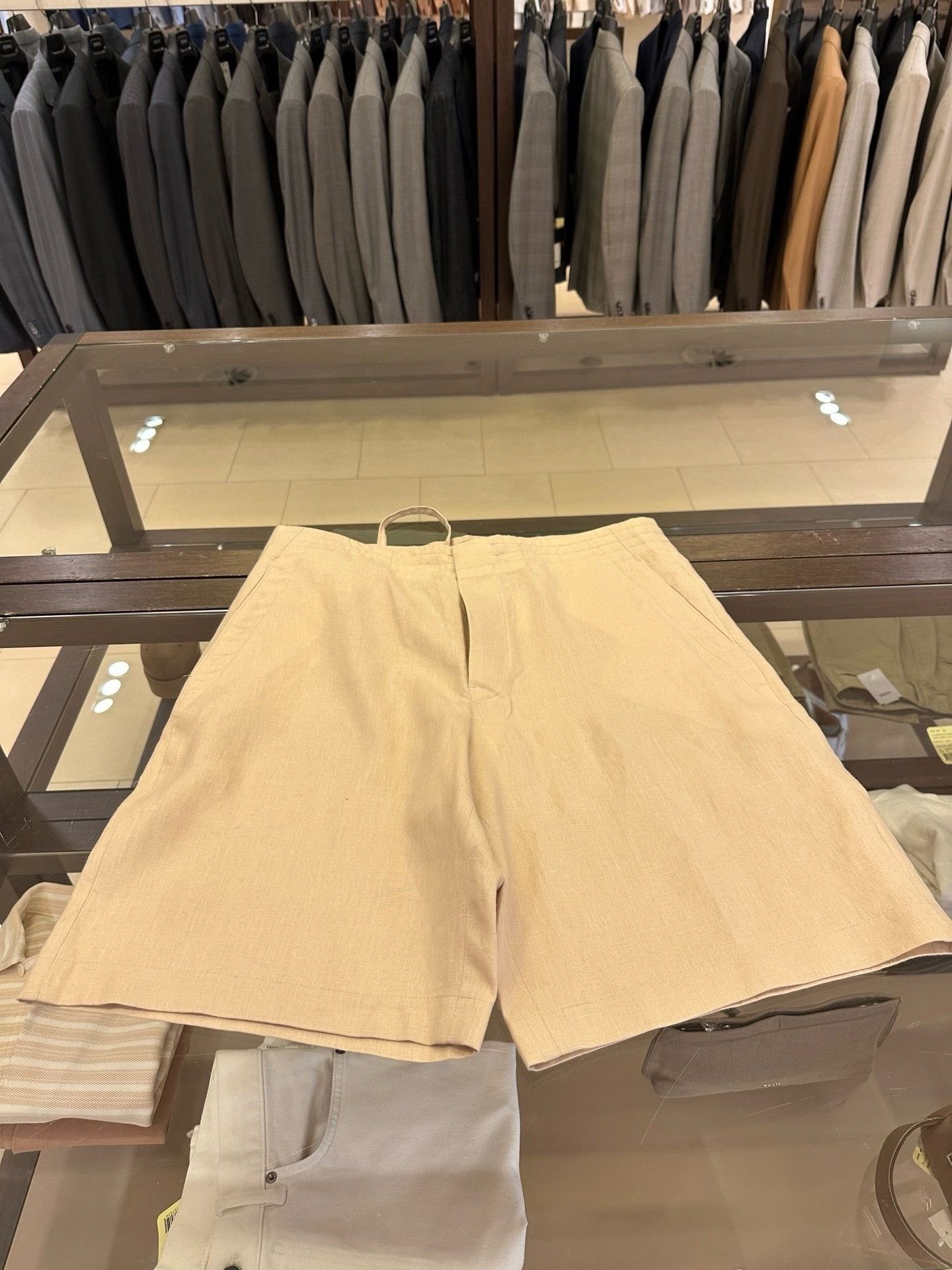 Ermenegildo Zegna Zegna Men’s Beige Linen Shorts Size US 40 / EU 56 - 3 Thumbnail
