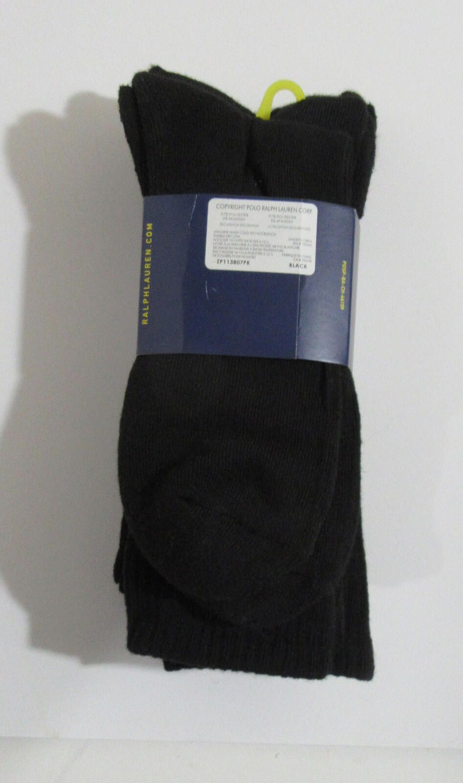Polo Ralph Lauren Polo Ralph Lauren 4 Pack Mens Crew Socks Black Size ONE SIZE - 2 Thumbnail