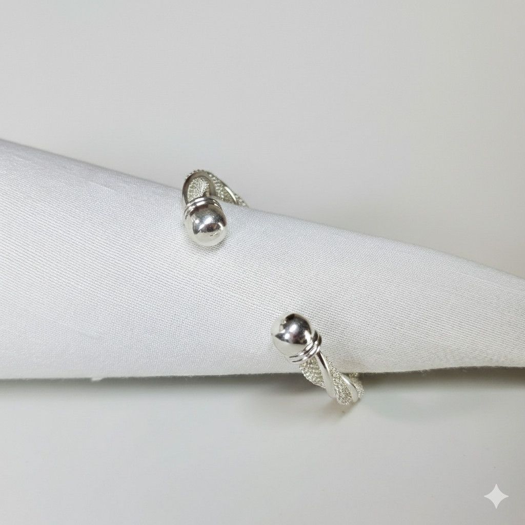 Other Bracelet 7" Bangle 925 Sterling Silver Vintage Twisted Mesh Size ONE SIZE - 2 Thumbnail