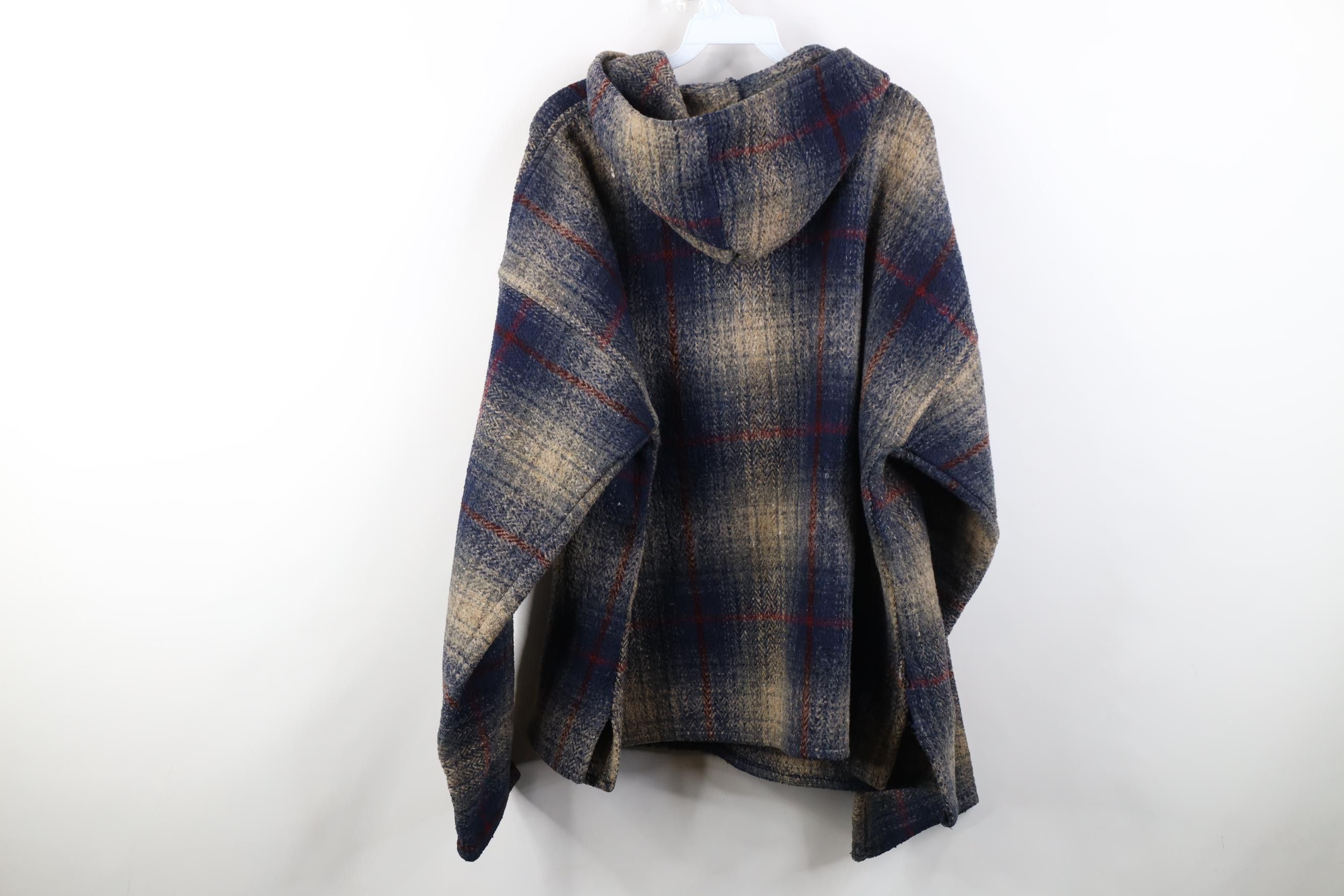 Vintage Vintage 90s Streetwear Drug Rug Knit Hoodie Sweatshirt Plaid Size US XL / EU 56 / 4 - 11 Thumbnail