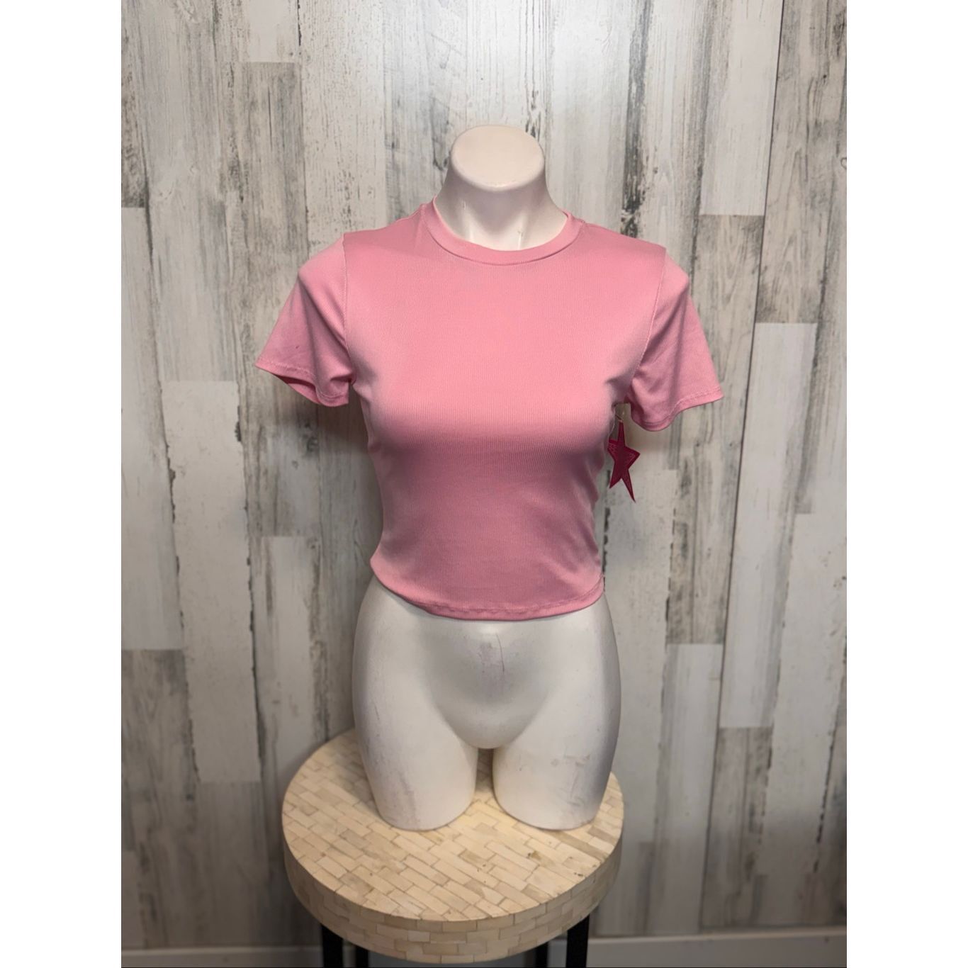 Other Love J Pink Ribbed Open Back Tie Crop Top – Size M Size M / US 6-8 / IT 42-44 - 6 Thumbnail