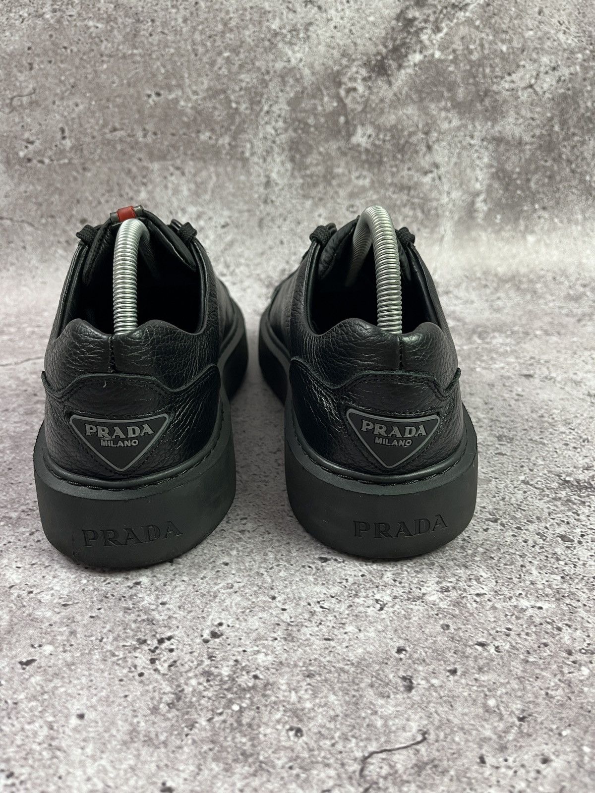 Prada Prada Milano Black Leather Platform Sneakers DesignerLuxury Size US 9 / EU 42 - 4 Thumbnail